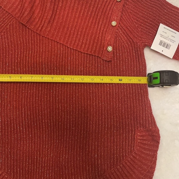 NWT 89th Madison ribbed Cowl boat neck sweater with gold threading. L/S. Sz S - Picture 9 of 10